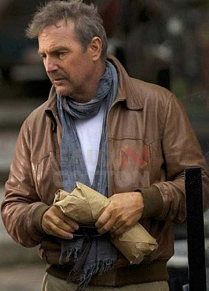 3 Days To Kill Kevin Costner ( Ethan Renner ) Leather Jacket